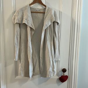 GAP Cream Ribbed Knit Cardigan Sweater